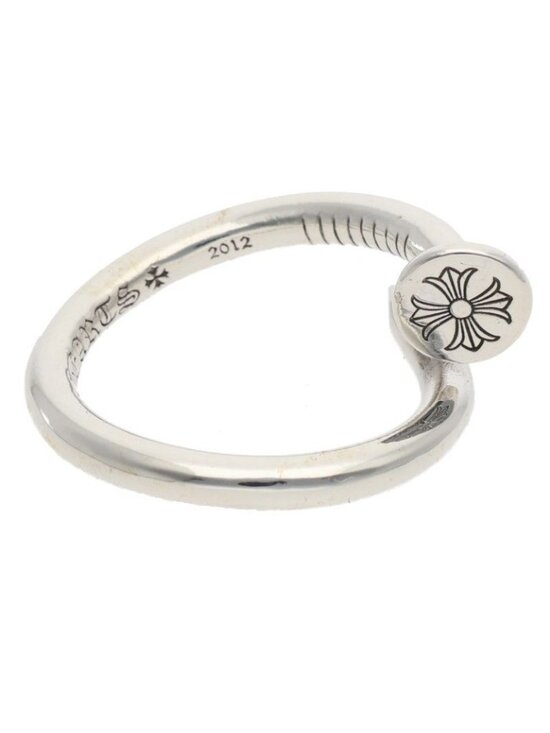 Chrome Hearts Sterling Silver Cross Ball Nail Ring 53 6.5  Chrome Hearts Nail Flat Silver Ring